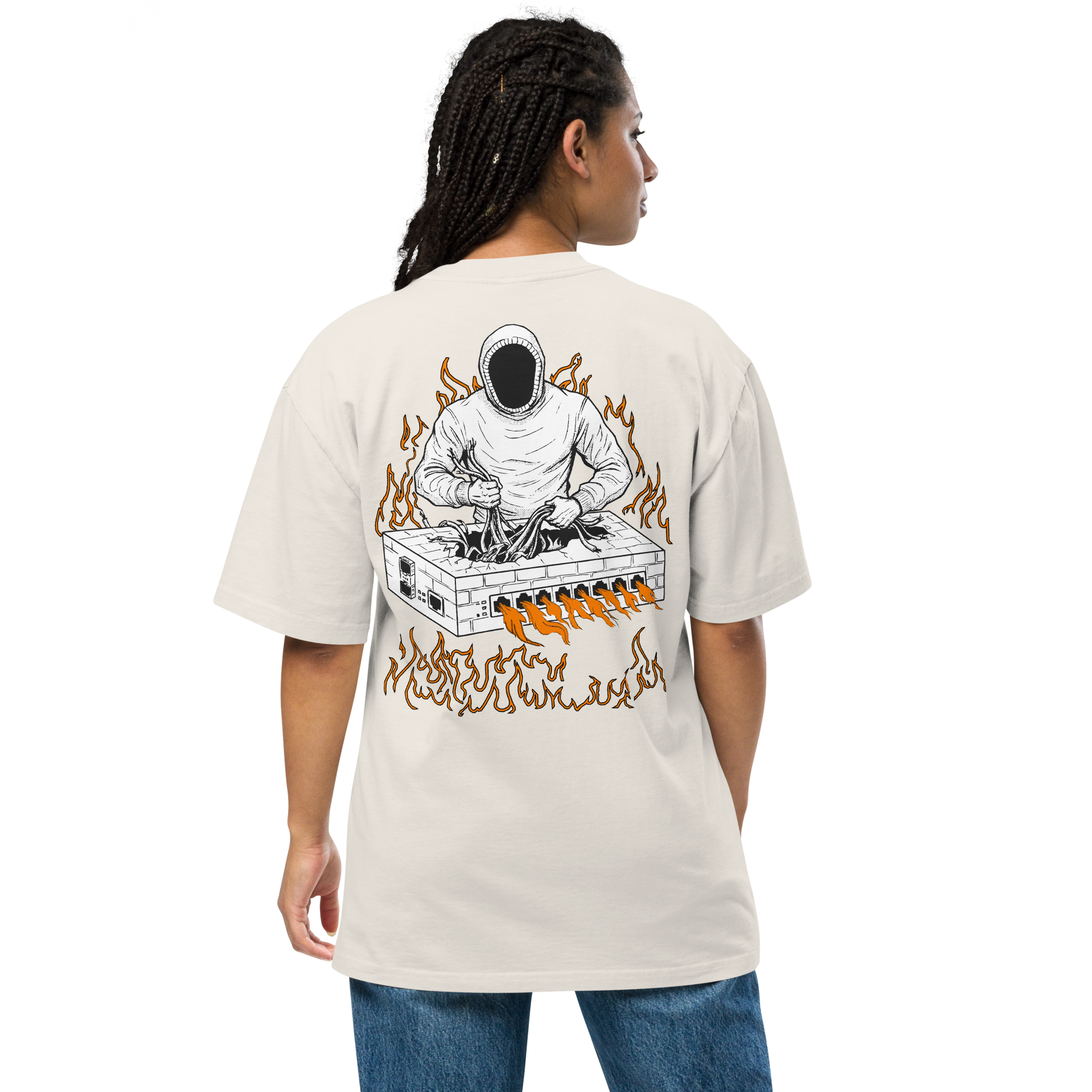 Burning Firewall Oversized T-Shirt